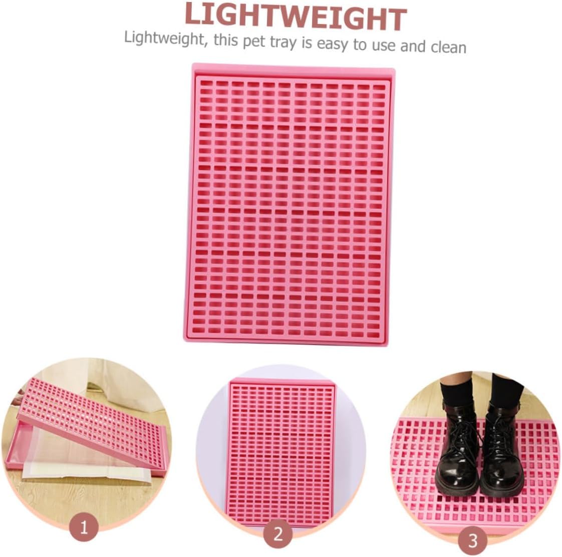 MERRYHAPY Dog Cage Mat Tray for Large Dogs Leak Indoor Potty with Low Entry Design for Home Garden to pet Potty Tray