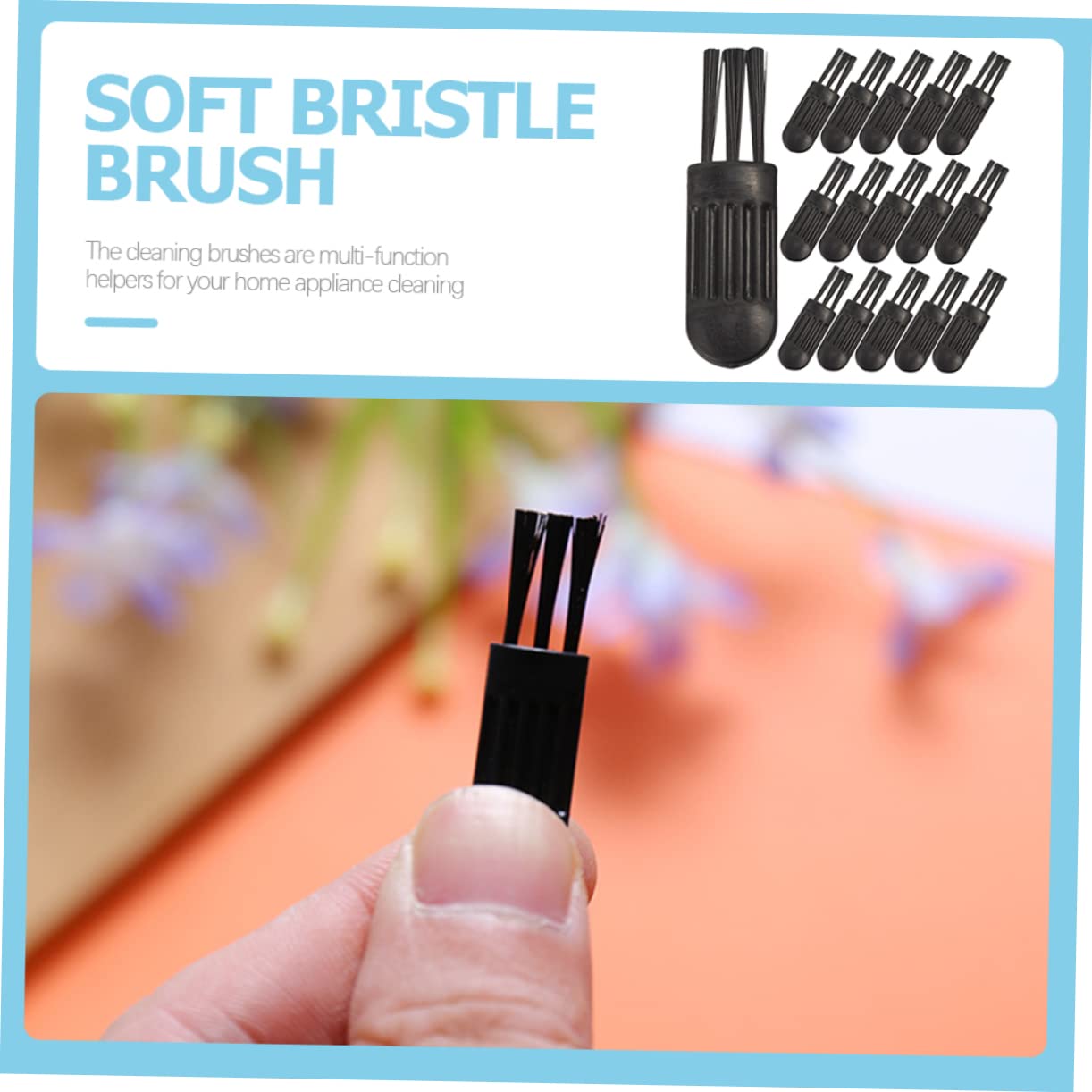 100pcs Tiny Shaver Cleaning Brushes, Black PP Accessory for Men