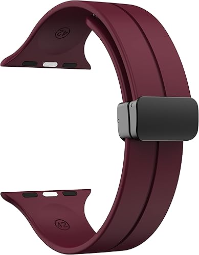 Miniatura 3 de Correa magnética compatible con Apple Watch Band de 1.496 in 1.575 in 1.614 in 1.654 in 1.732 in 1.772 in 1.929 in, correa deportiva de silicona