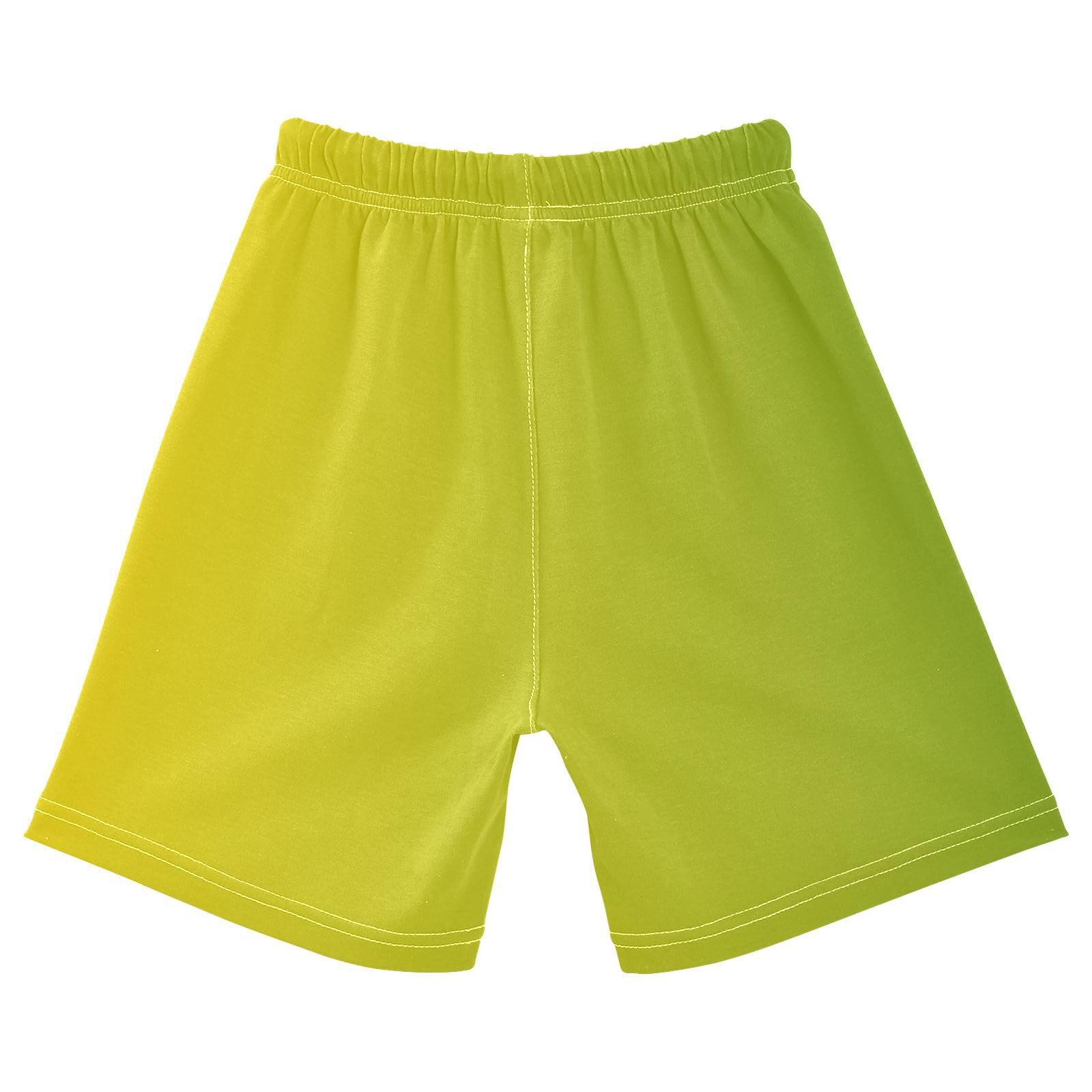 J JOYSAY Yellow Moss Green Gradient Toddler Baby Boy Shorts Pull-On Shorts with Drawstring Elastic Waist Toddler Kids Pants for 5T Boys Kids