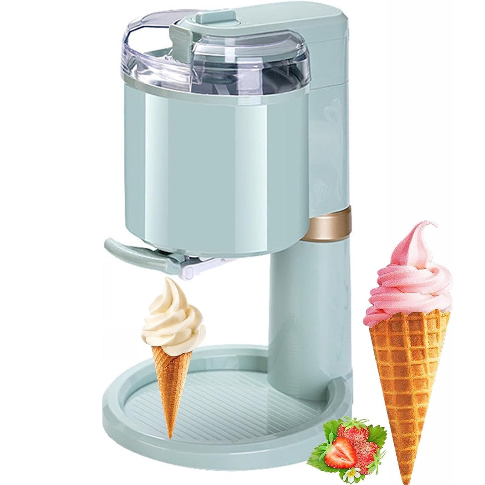 Máquina de helado suave para el hogar, mini máquina automática de helado y yogur, máquina rápida de servir frutas caseras en 10 minutos, capacidad de 1 litro