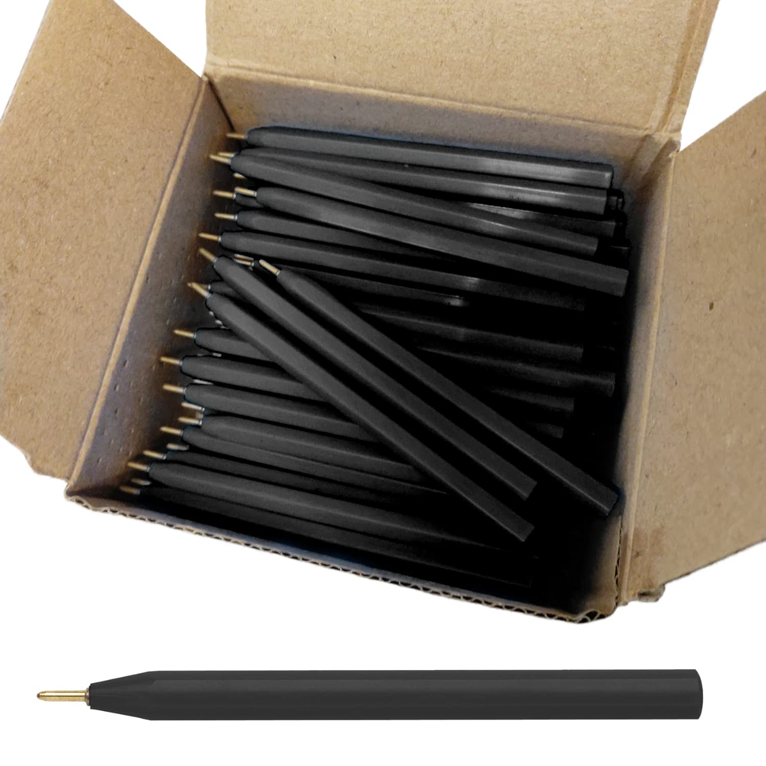 Essential Arts Black Jotta Pen for Golf, Bookies, Bingo, Office, Schools. Box 144 Half Size Ball Point with Black Ink Disposable Pens