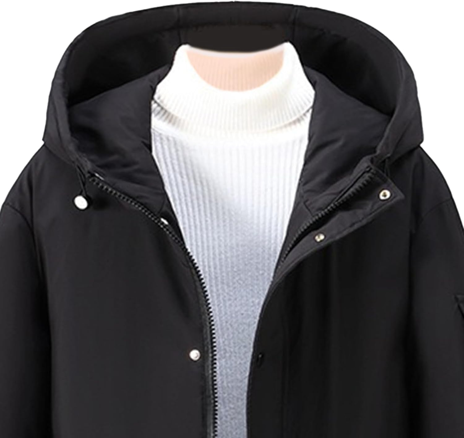 Men's Warm Snowboarding Jacket Hooded Waterproof Ski Jackets for Hiking Mid Long Windproof Winter Coats