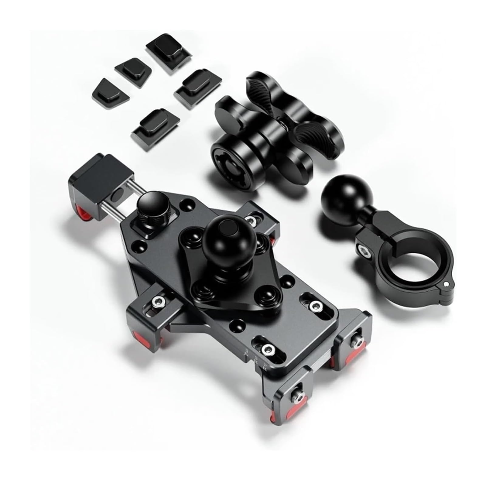Manillar USB para Motocicleta GPS Navegación Soporte Impermeable Teléfono Metal Óxido Anticorrosión Prueba Golpes Desprendimiento Motocicleta(Plata)