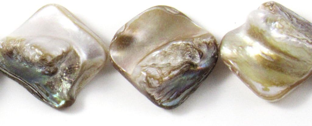 Indigo Artistry Natural Mother of Pearl Shell, Medium to Large Nugget, Sold Per 15-inch Strand for Jewelry Making and Crafts