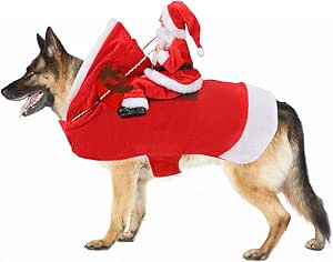Qukaim Huisdierkostuum Kerstmis huisdier warme kleding set, comfortabele hondenhoed en kleding voor kleine, middelgrote en grote honden, winterkostuum, stijlvol ontwerp