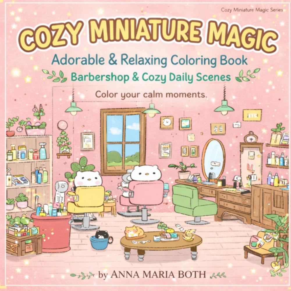Miniature Magic: Barbershop & Cozy Daily Scenes : Adorable and Relaxing Coloring Book