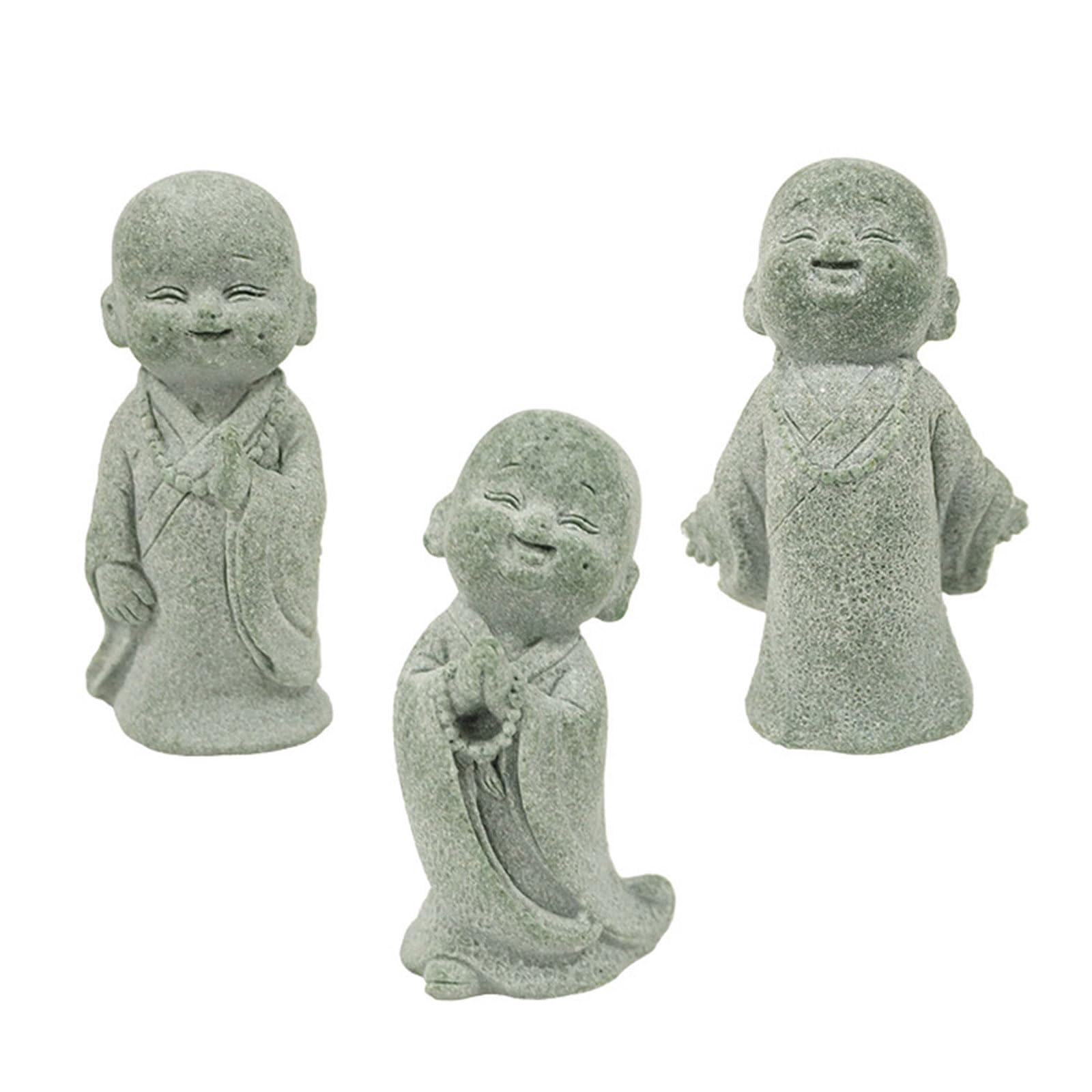 Figurines de moine pour bureau et étagère : décorations zen pour l'intérieur