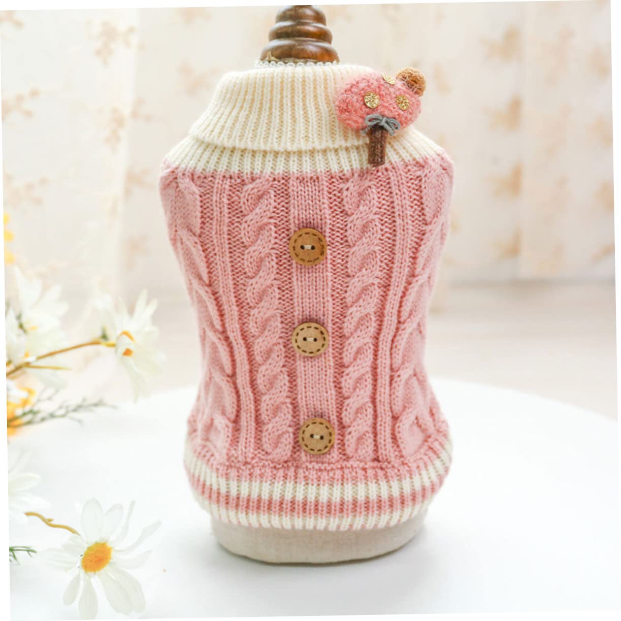 BESPORTBLE 5 Pièces Gilet en Coton pour Chiot Costume De Chien De Compagnie Pull Chaud pour Chien Pull pour d'hiver d'hiver pour Joli pour Chiot Rose en Tissu