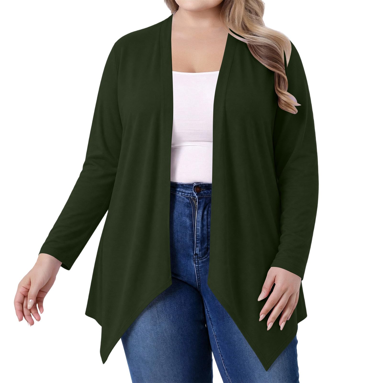 Cardigan Donna Morbido Taglie Forti Maglione Leggero Tinta Unita Casual | Materiale resistente e facile da curare, lavaggio delicato consigliato, mantiene forma e comfort per un utilizzo prolungato