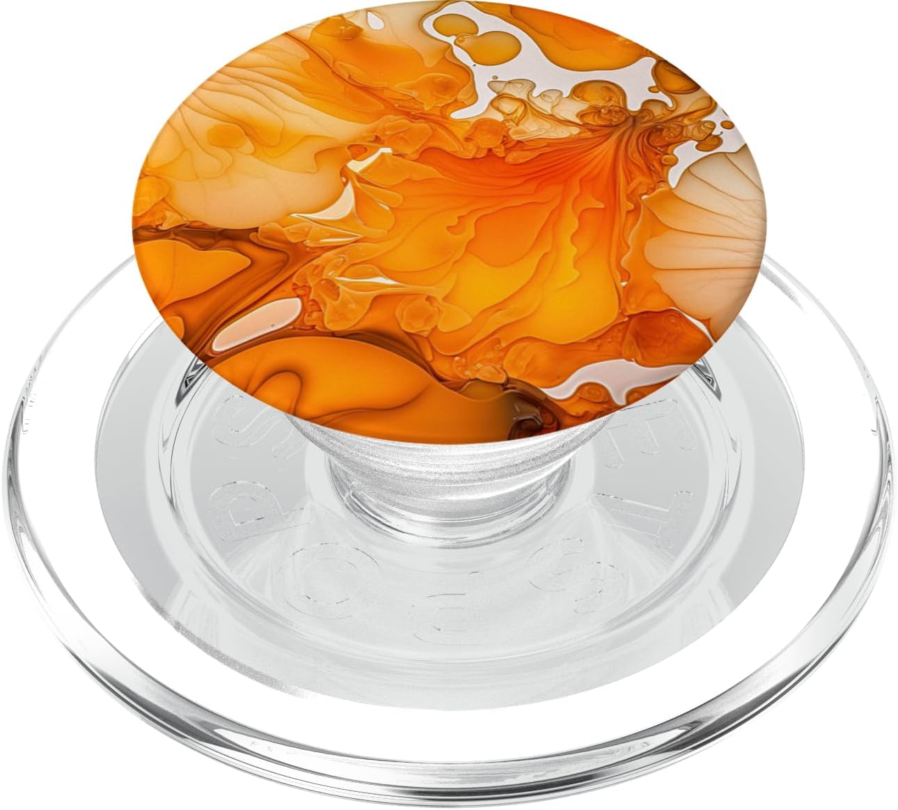 Ink Orange Abstract Illustration Phone Popper Marbled PopSockets PopGrip for MagSafe