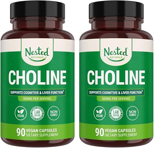 Miniatura 10 de Bitartrato de colina 500 mg  Apoya la función cognitiva  Colina 100 vegana y sin OMG