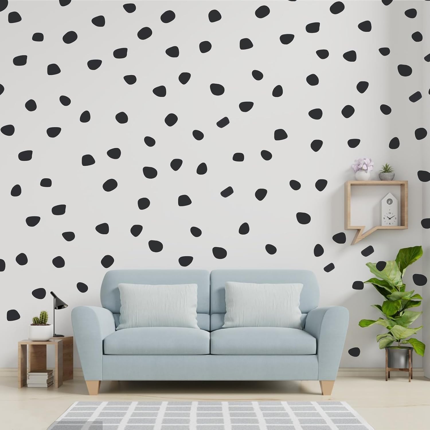 500 Pieces Black Irregular Dots Wall Sticker Irregular Polka Dots Wall Stickers Wall Decal Wall Decor Peel and Stick Stylish for Bedroom Home Classroom Decoration