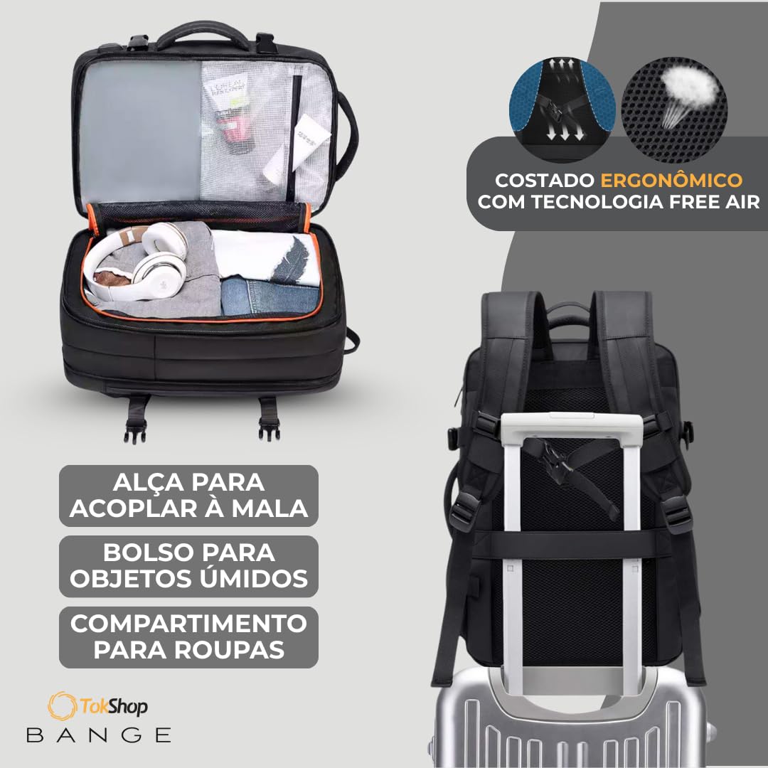BANGE Mochila Executiva Masculina Reforçada de 40L Expansível Antifurto Impermeável para Notebooks de Até 17.3 Polegadas em promoção! Veja a oferta e mais achadinhos de Mochilas & Pastas Masculinas 8 Hoje é o melhor dia para comprar BANGE Mochila Executiva Masculina Reforçada de 40L Expansível Antifurto Impermeável para Notebooks de Até 17.3 Polegadas com aquele preço maroto! Promoção! Aproveite a oferta! 8