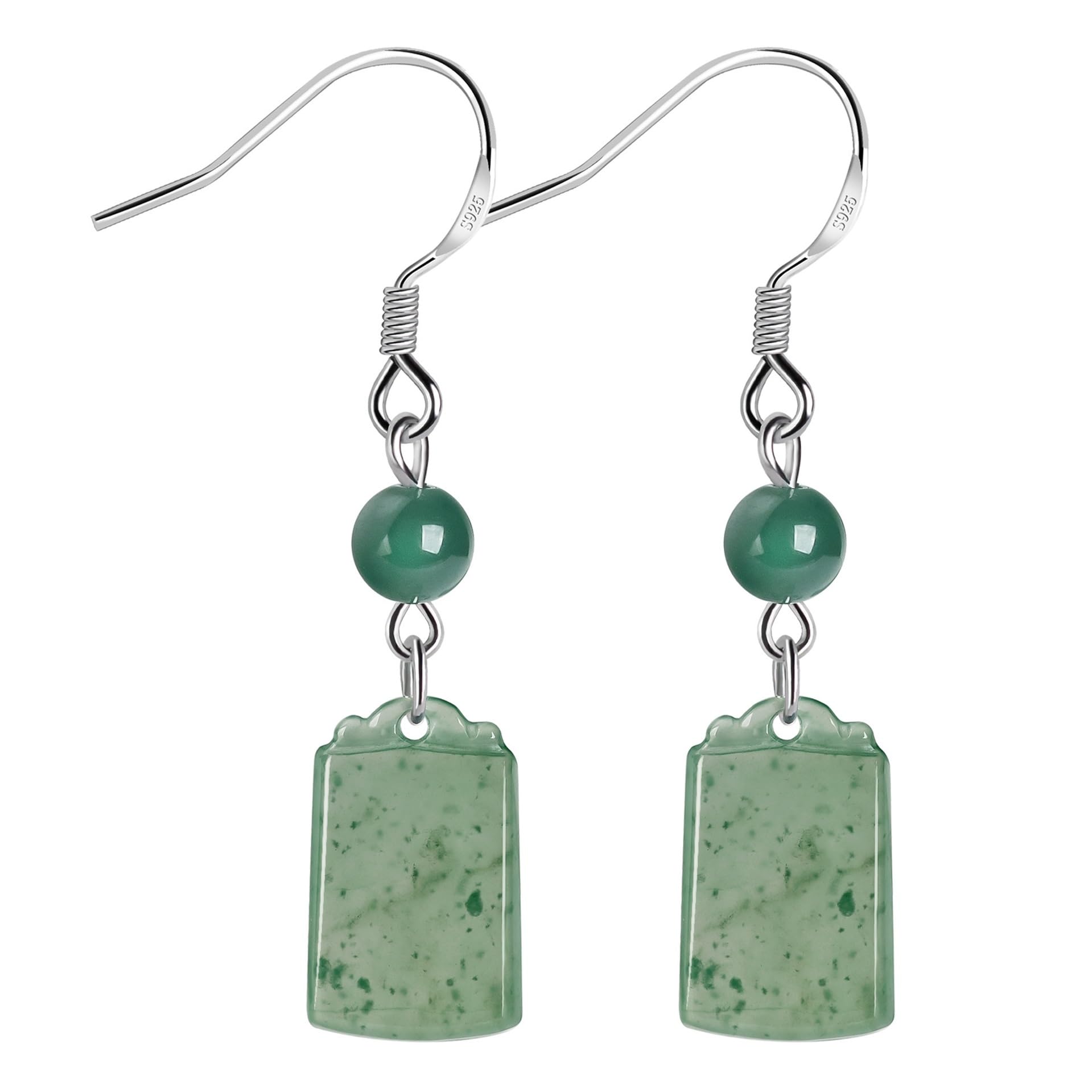 Boucles d'oreilles pierre bleue verte en jade pour vos soirées d'été