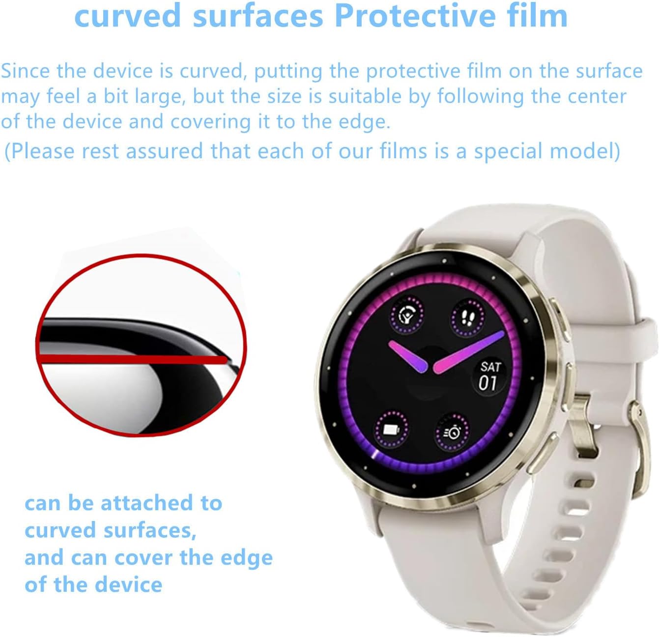 6 Stück Schutzfolie Für Garmin Venu 3S 41MM - HD TPU Film Transparent, Kratzfest & ölabweisend