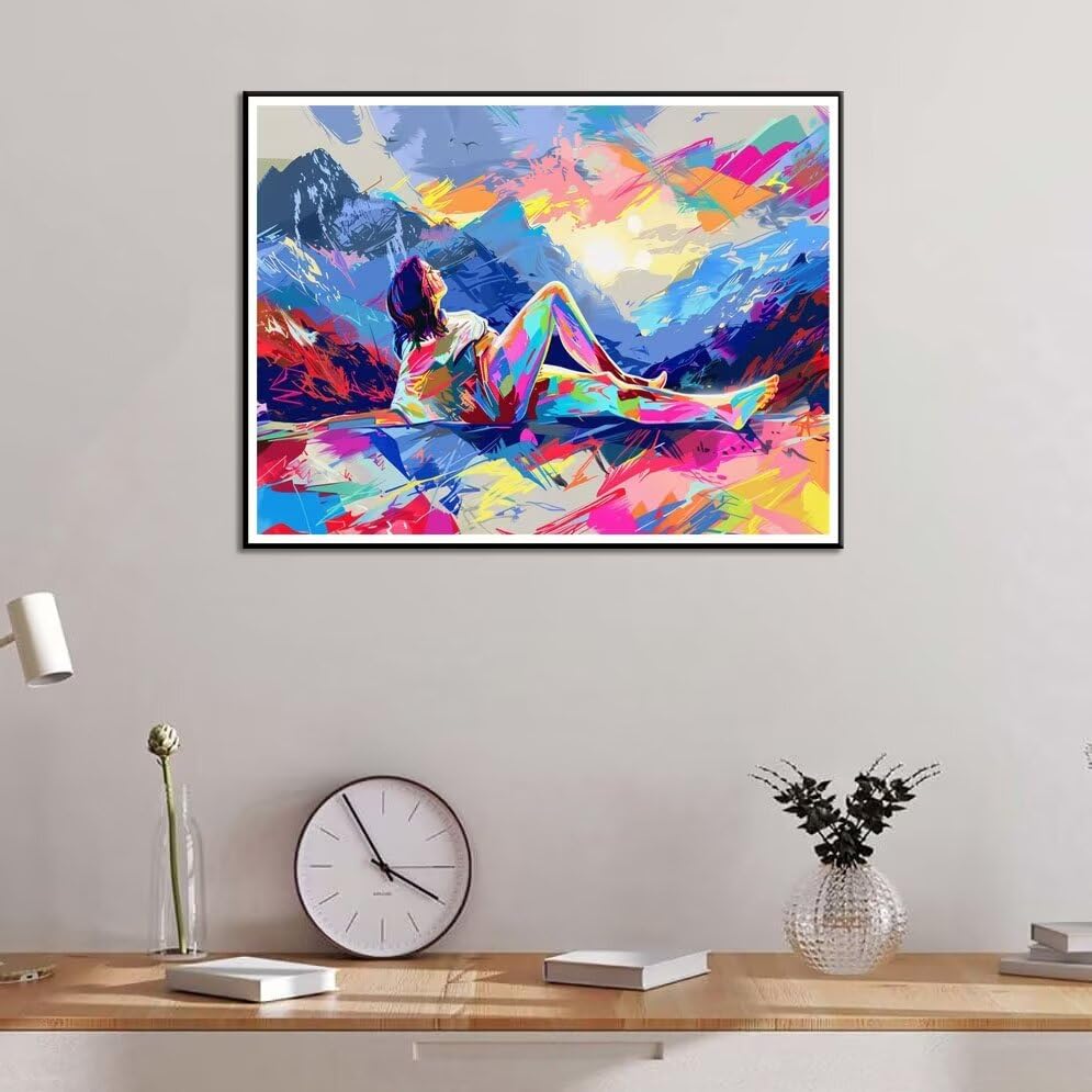 Kit Dipingere Con Numeri Per Adulti | Paesaggio Montagna 40x50cm | Pittura A Olio Fai Da Te | Decorazione Casa