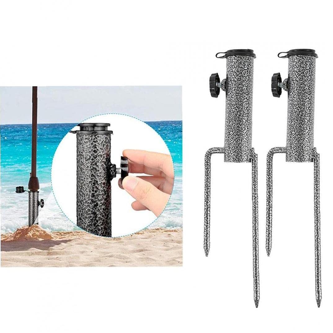 2-częściowy parasol tarasowy HeavyDu stal i metalowa kotwica wiDual do użytku na plaży i na zewnątrz ble wsparcie dla parasoli