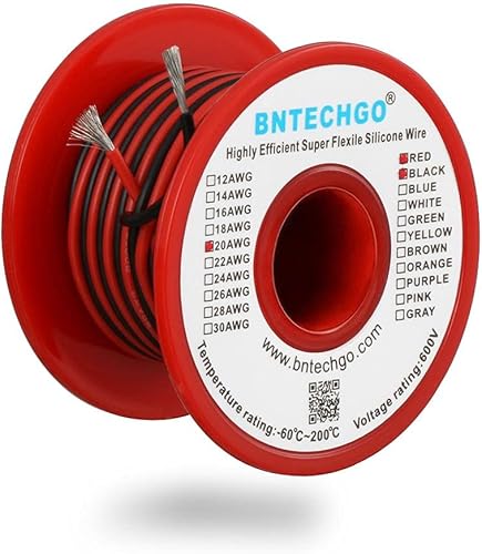 Vista 7 de Bntechgo 18 alambres de silicona suave y flexible, silicona resistente a altas temperaturas, altamente eficiente 18 AWG calibre, 150 hilos