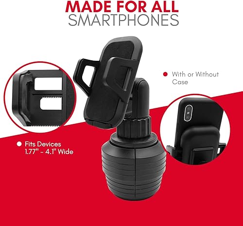 Miniatura 2 de Macally Soporte para portavasos - Soporte universal para teléfono de coche para iPhone, Samsung y teléfonos inteligentes
