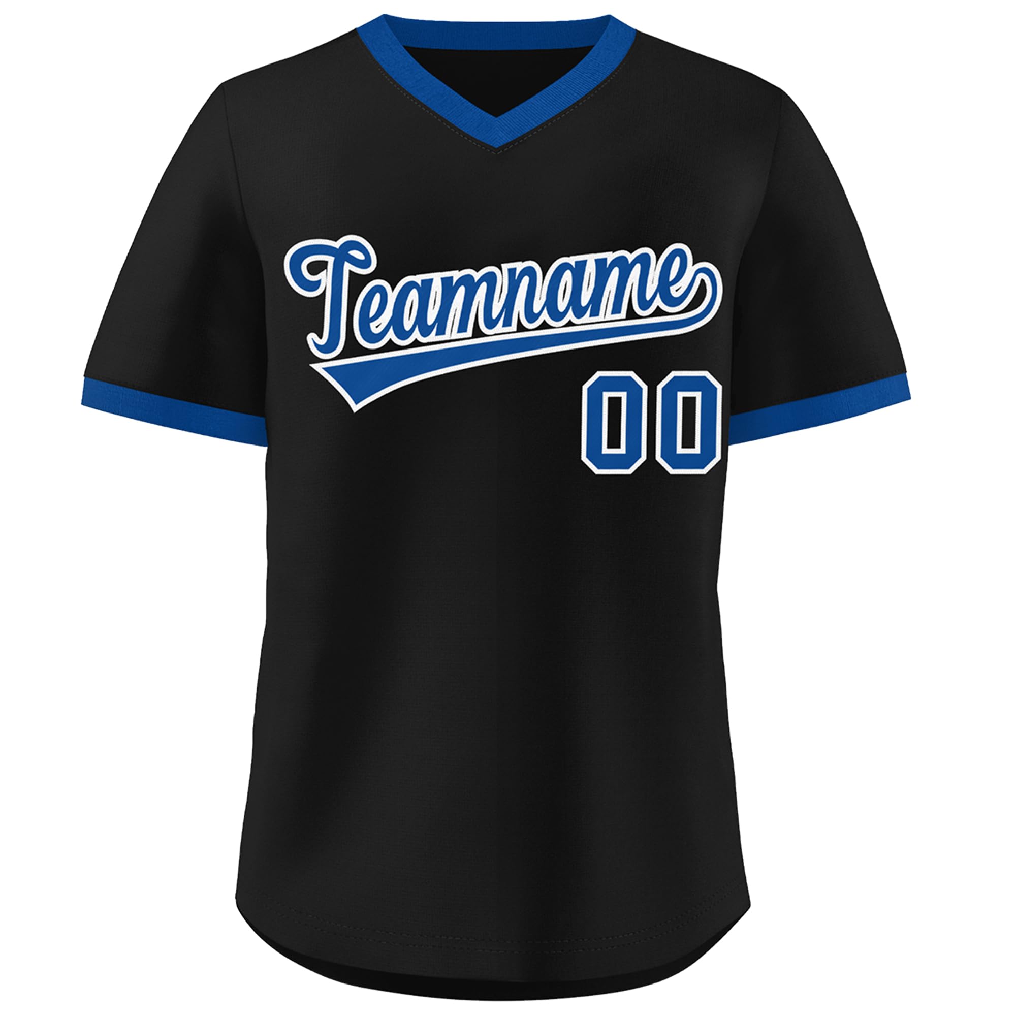 Custom V-Neck Baseball Jersey Stitched Personalized Baseball Shirt Sports Uniform for Men Women Boy