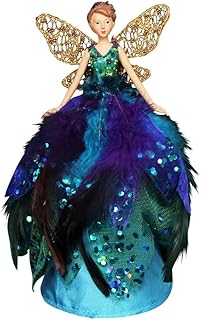 Peacock Angel Fairy Christmas Tree Topper Decoration (18 cms) by Gisela Graham