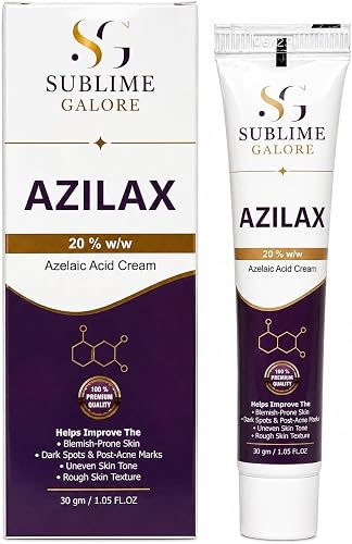 Sublime Galore AZILAX 20% Azelaic Acid Cream 30 g | Blemish-Prone Skin Care, Reduces Post-Acne Marks, Evens Skin Tone, Refines Skin Texture, Concentrated Formula