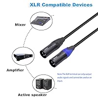 Vista 4 de Cable de audio USB C a doble XLR macho de 3.3 pies,Cable amplificador de potencia estéreo macho USB C a 2 XLR, conexión USB c para teléfono móvil