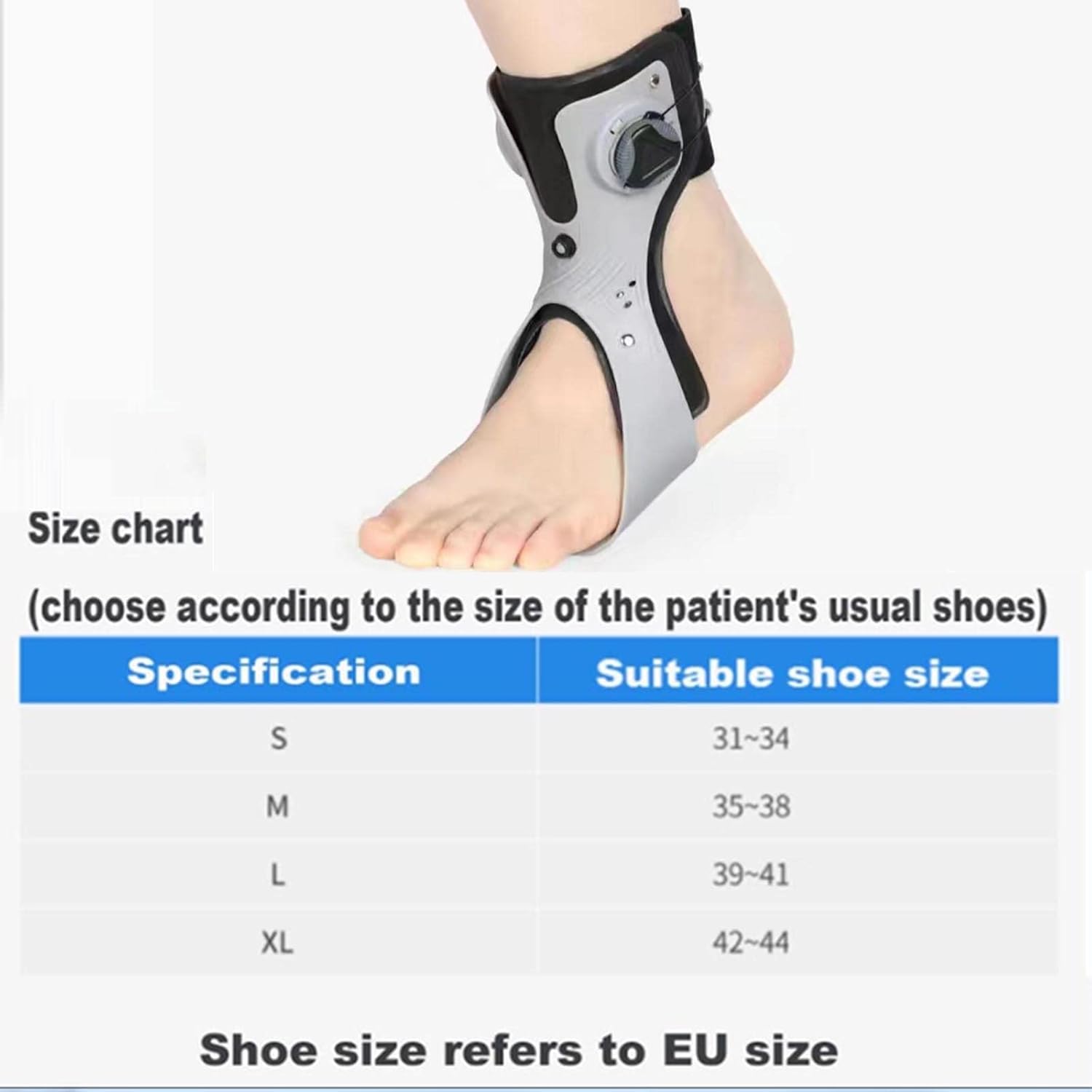 Drop Foot Brace Drop Foot Brace Orthosis Ankle Orthosis Support for Hemiplegia Stroke Shoes Walking Foot Stabilizer (B/Left M)