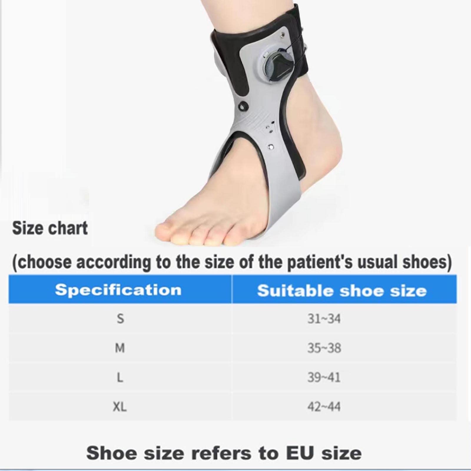 Ortesis para fractura de pie, Ortesis for pie caído, férula for fascitis plantar con bolsa de aire inflable, adecuada for pies caídos(Left,M)