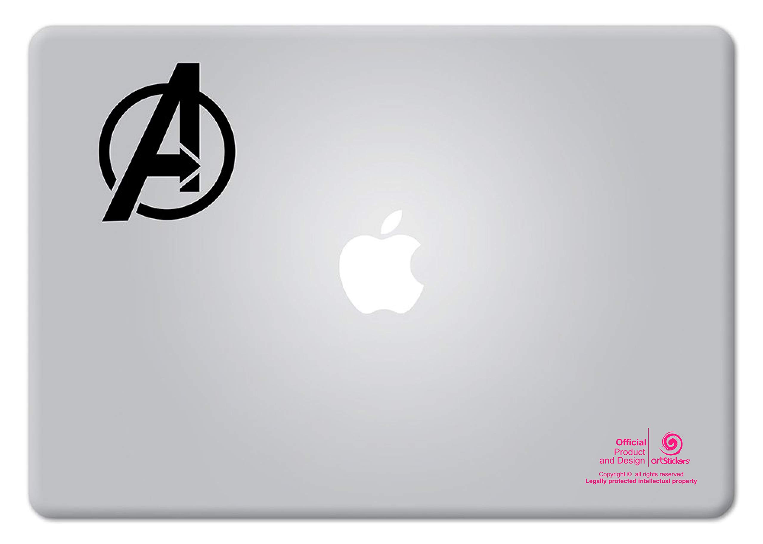 Adesivo per portatile da 15" e 17" pollici Design Avengers Logo. Adesivo per MacBook Pro Air Mac Laptop Colore: nero. Regalo Spilart, marchio registrato