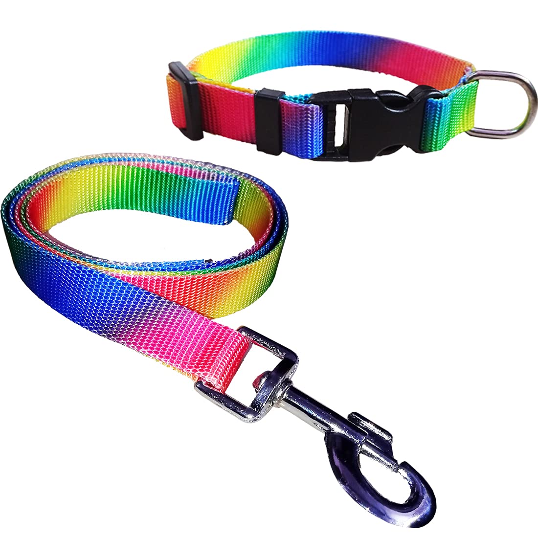 PetCeptual Nylon Dog Collar and Leash Set for Small Dogs and Puppies - Rainbow Color (B096RNLYBG) Amazon Price History, Amazon Price Tracker