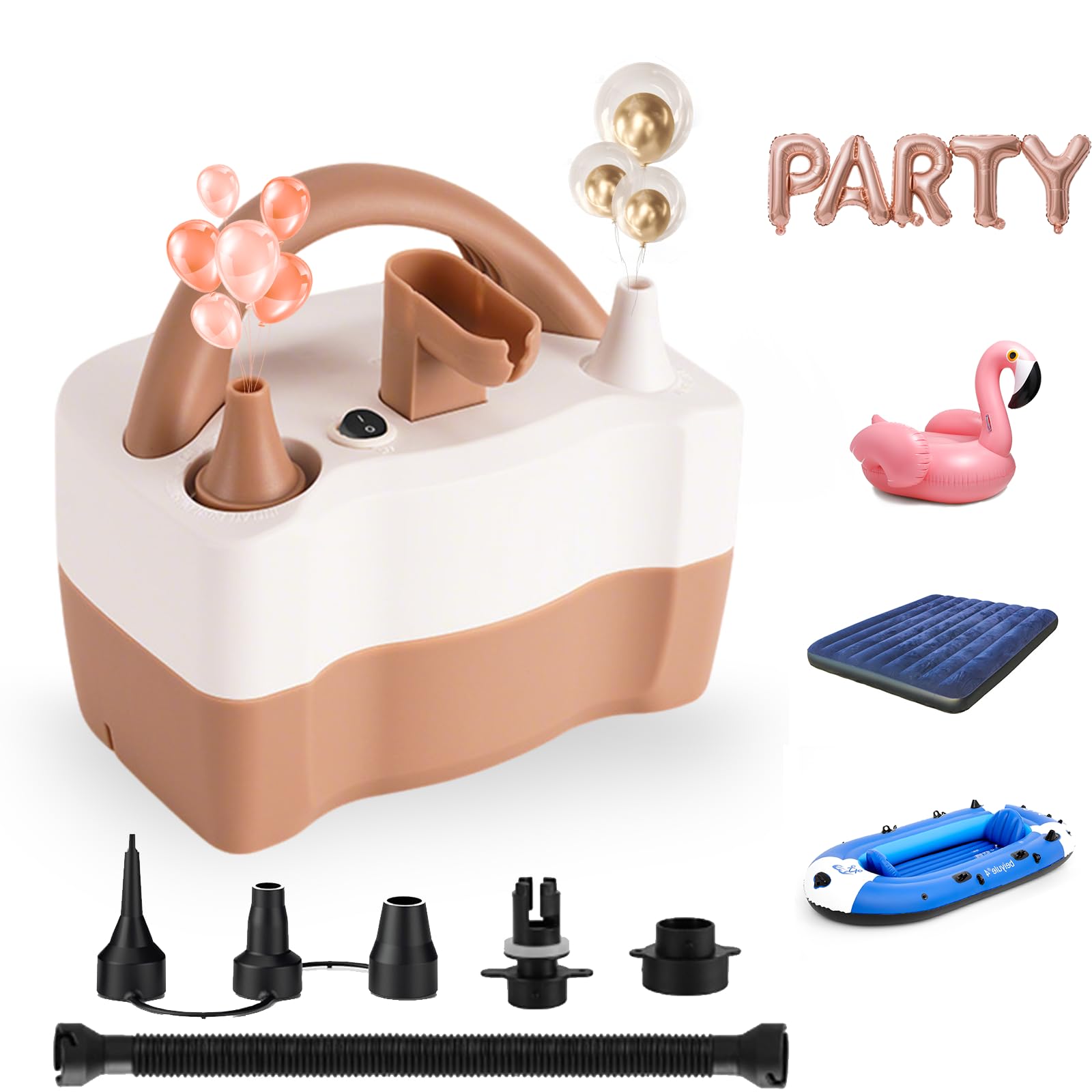 PlusFive 3-in-1 Electric Balloon Pump for Balloons & Inflatables, Multi-Functional Air Pump 550W