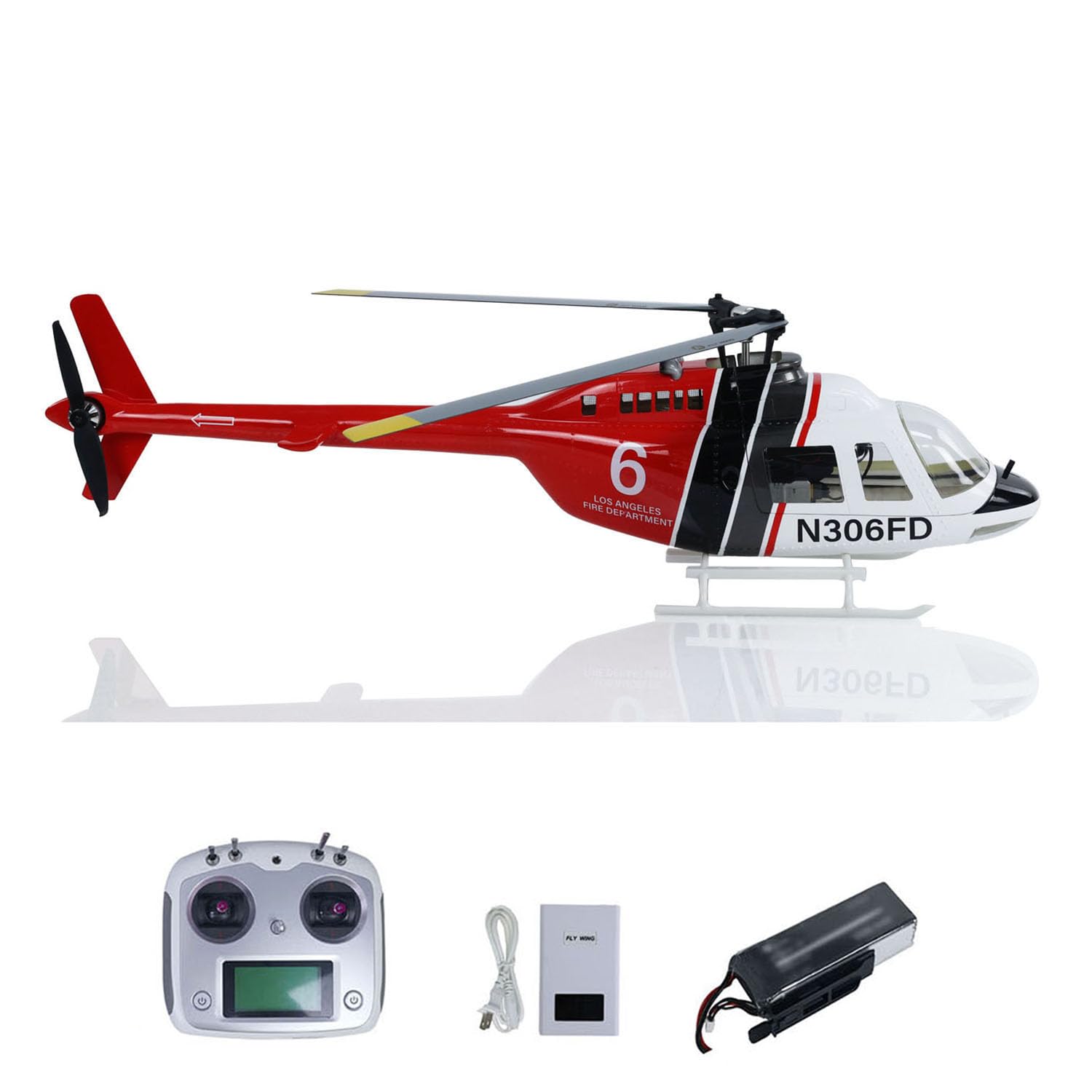 FLYWING 206 V3 RC-Hubschrauber RTF intelligente Drohne mit GPS | Fertig montierter ferngesteuerter Helikopter, GPS-Stabilisierung für einfaches Fliegen und zuverlässigen Brushless-Antrieb