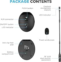 Vista 7 de BOYA 18" Gooseneck Condenser Microphone with Desktop Base, LED Indicator - Podium Microphone for Conference Meeting Video Live Streaming Lecture