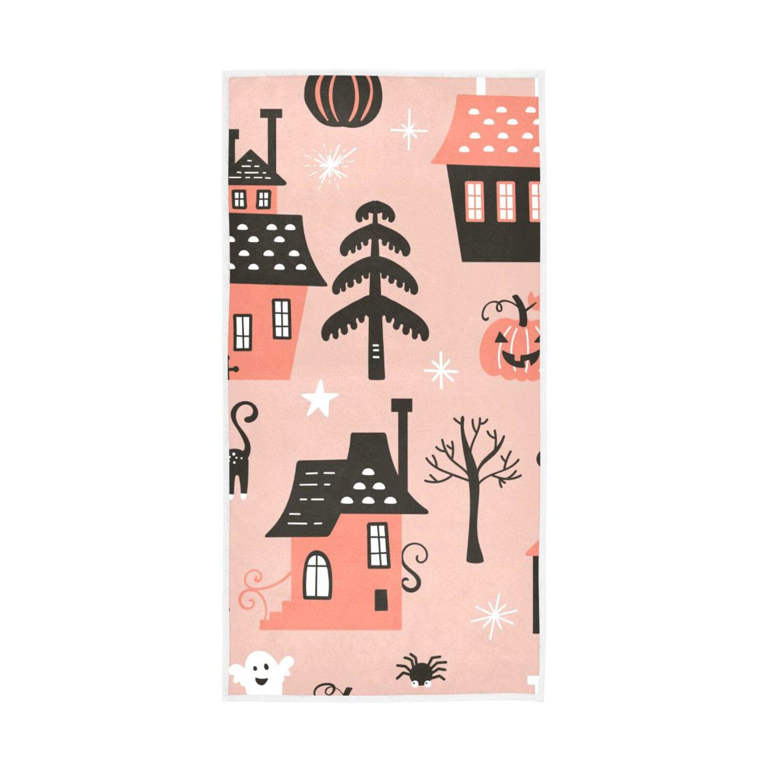 LSRCPD Alloween Holiday Childish Hand Towel, 15 x 30 Inches Spa Hand Towels, Bathroom Decorative Towels Esthetician Towels for Facials