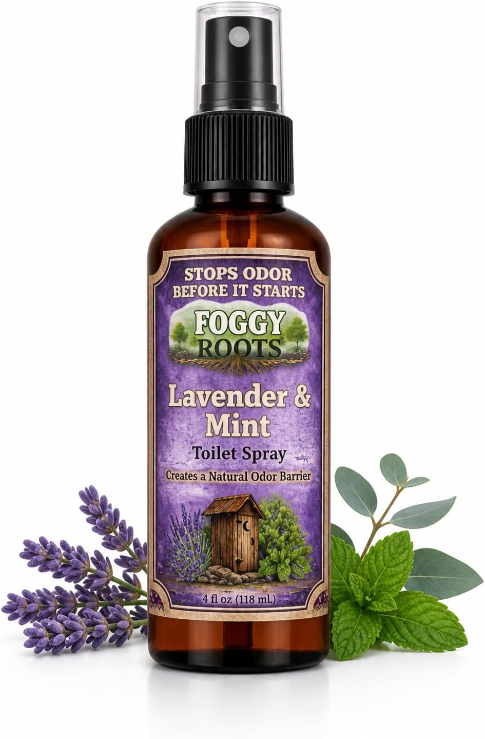 Stops Odor Before It Starts – Lavender and Mint Poop Spray, Toilet Spray for Poop, Bathroom Odor Spray for Toilet, 4 oz, 200+ Uses, Home Travel RV Work