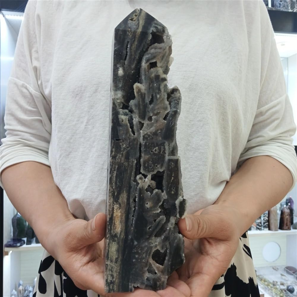 KJEBVHIRS Stone Sphalerite Wand Quartz Crystal Column Home Office Decoration(Size:5-6kg)