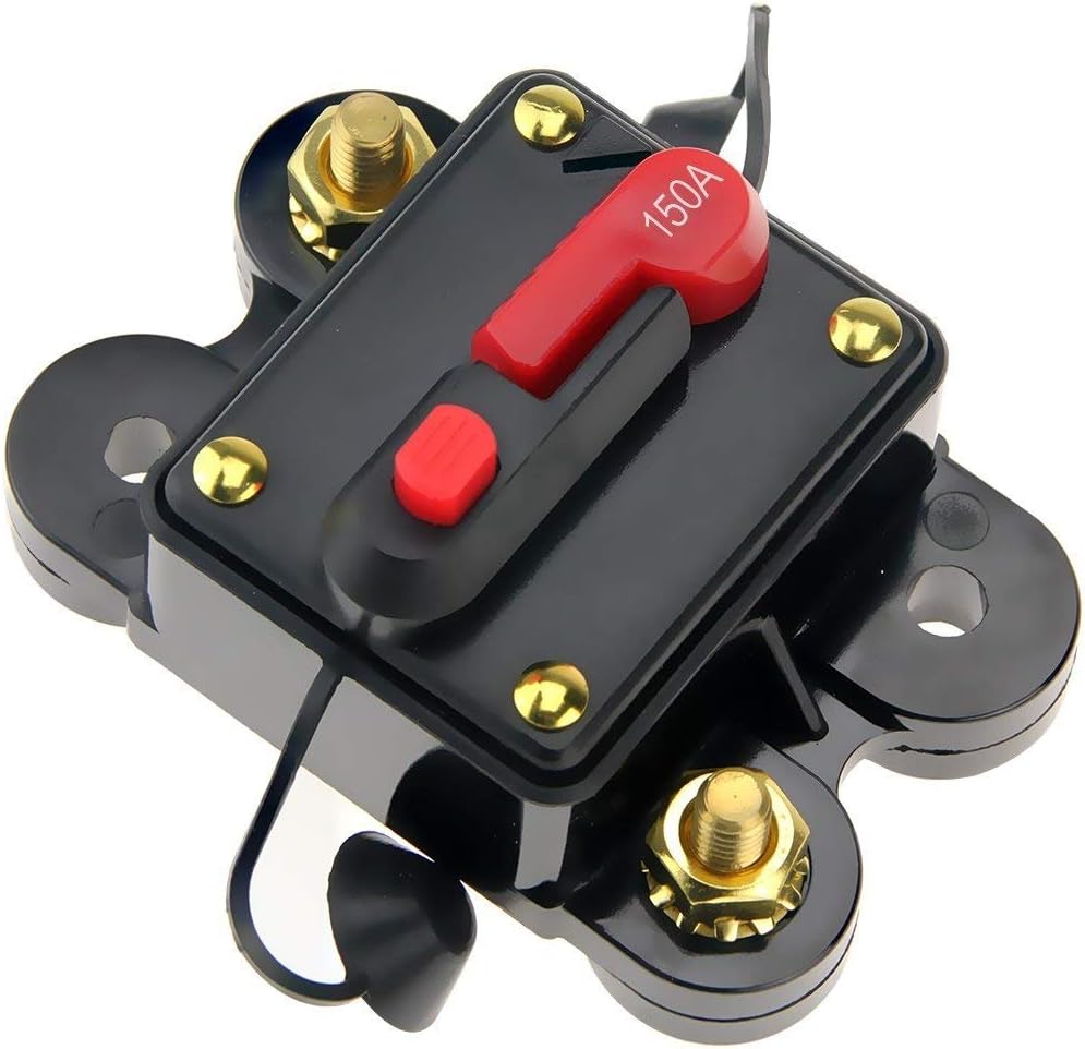 Circuit Breaker 150amp 50A-300A with Manual Reset Home Solar System Fuse Holder for Car Audio and Amps Protection 12V-24V DC Reset Fuse Inverter Replace Fuses