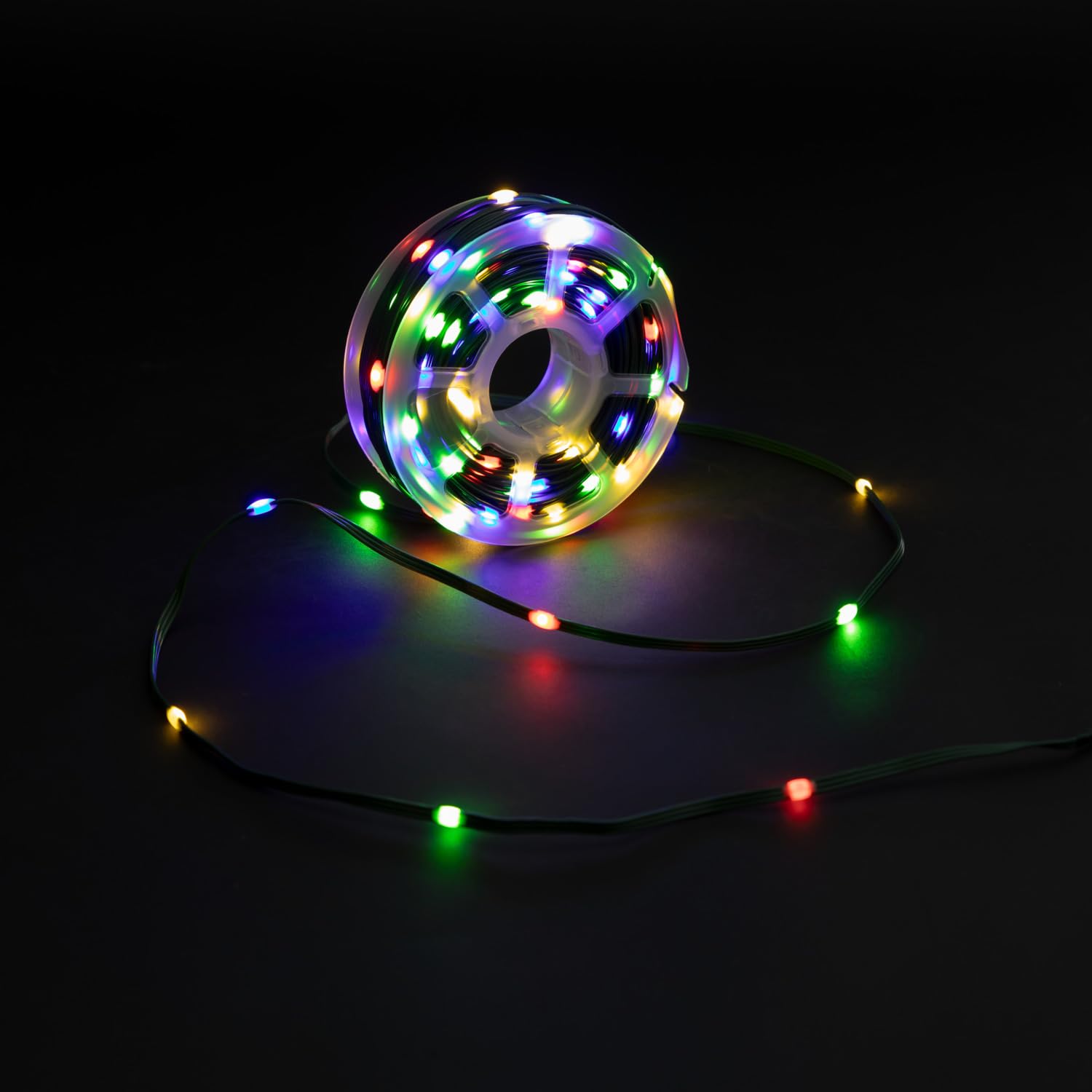 Idena 30541 - Mikrolampki LED z 200 kolorowymi diodami LED, do użytku zewnętrznego i wewnętrznego, ok. 22,9 m długości na szpuli, 8-godzinna funkcja timera, do rękodzieła, jako dekoracje imprezowe