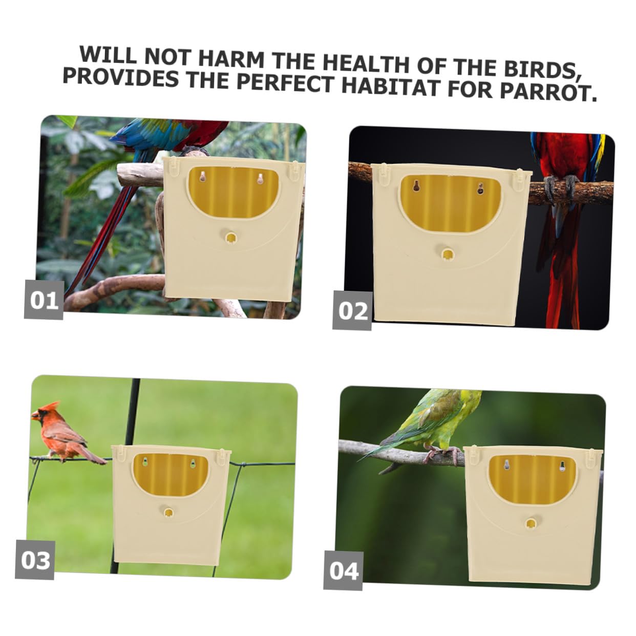 Alipis Caja Nido para Periquitos de Plástico Resistente 5 Piezas, Casa de Pájaros Pequeños para Cría en Jaulas, Nido Plástico para Incubación y Reproducción de Aves Domésticas