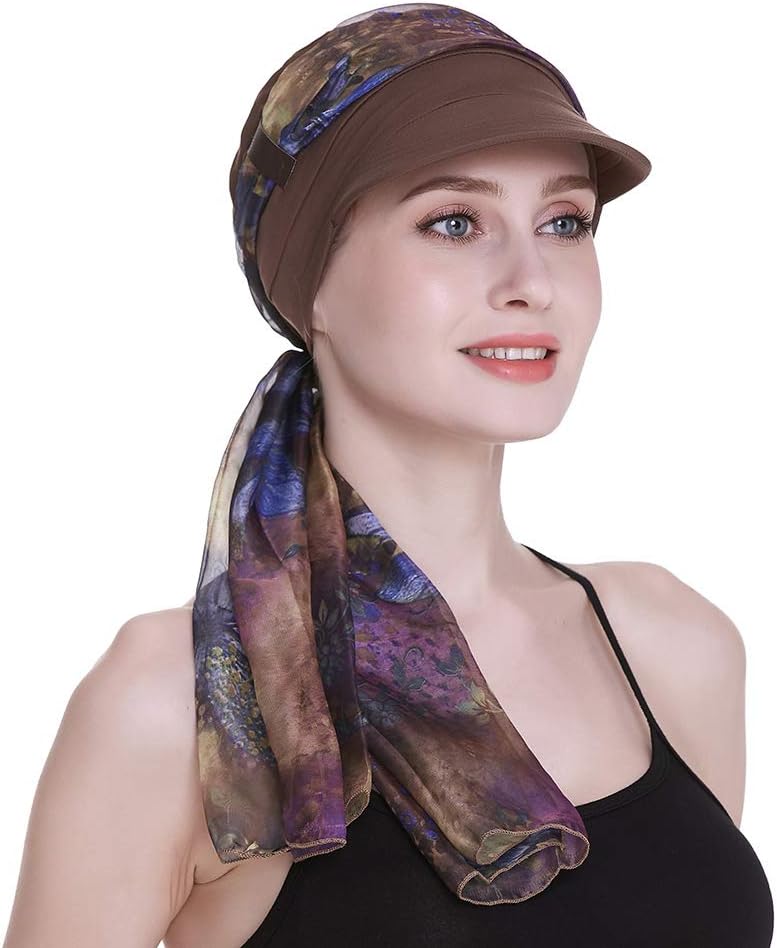 Newsboy Cap for Women Chemo Headwear with Scarfs Hair Loss Available All Year