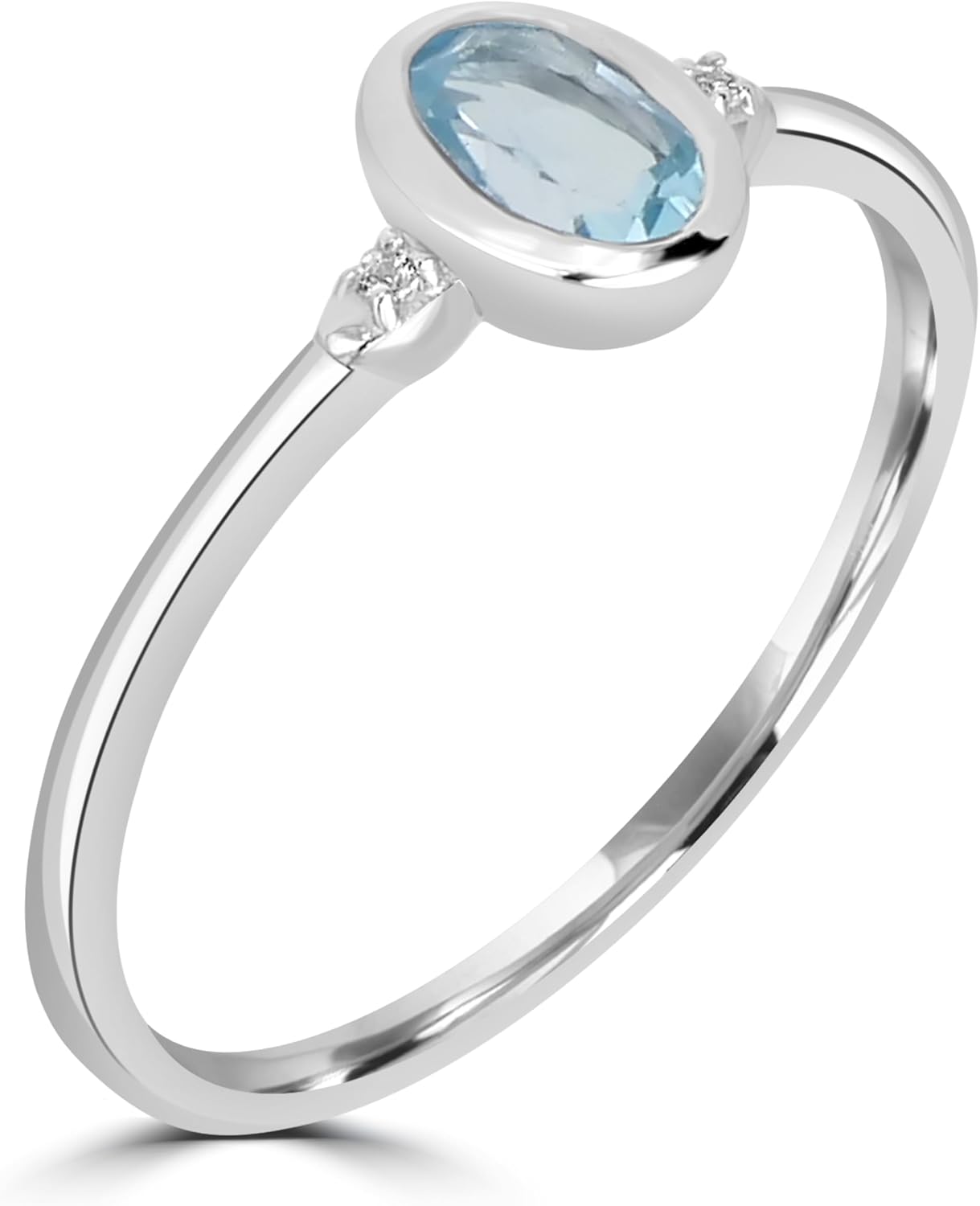 Kate 14k Gold over Sterling Silver and Sterling Silver Genuine Gemstone Stackable Oval Ring, Sizes 6-8