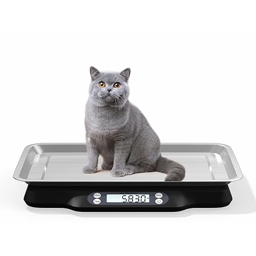 Miniatura 2 de Helsevesen Báscula digital para mascotas (66.1 lbs0.07 oz 66 libras0.1 oz), báscula postal, báscula de envío compacta, báscula de banco compacta,