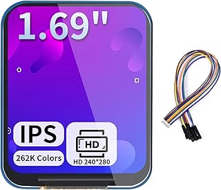 262K Colors 1.69inch LCD Display Module for Raspberry Pi 4B 3B+ 3B 2B Zero W WH Pico for Arduino STM32, 240×280 Resolution Screen IPS Monitor SPI Interface for Home Automation Enthusiasts Programmers