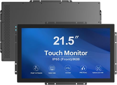 GreenTouch 21.5 Inch Open Frame LCD Display Touch Screen Monitor HDMI VGA DVI Inputs 1000 Nits for Outdoor Kiosk