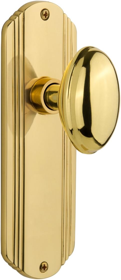Nostalgic Warehouse Deco Plate with Homestead Door Knob, Single Dummy, Antique Brass