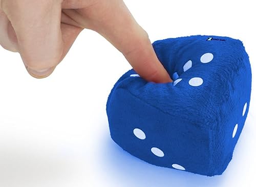 Vista 3 de Zento Deals 3" par de dados azules suaves con puntos blancos