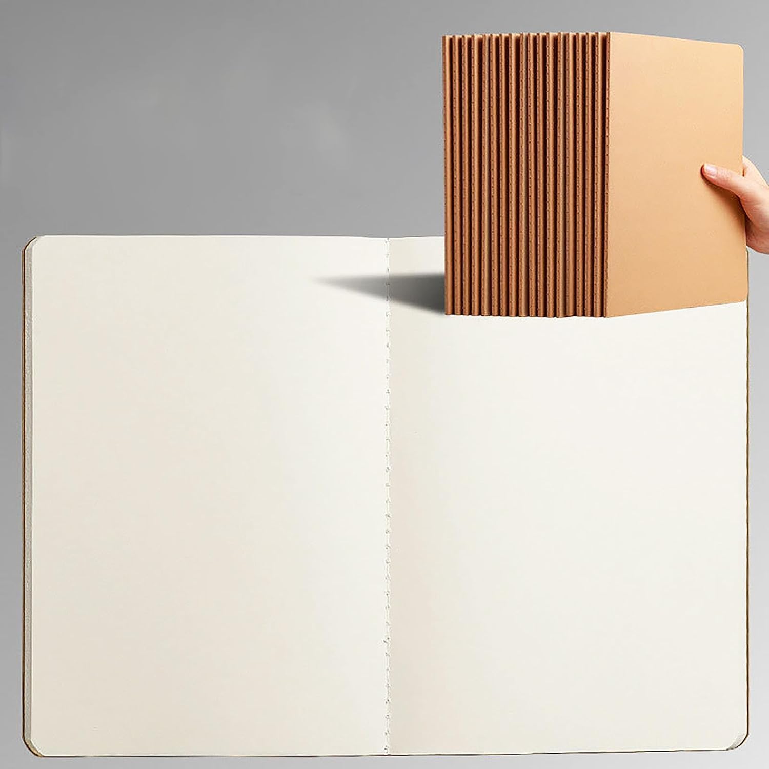 Notizbuch Aus Kraftpapier – 16 X 22 Cm, 20 Seiten, Elfenbeinfarben, Blanko