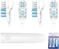 Vista 8 de 12 piezas compatibles con cabezales de cepillo de dientes Oral B, reemplazos de limpieza dual, accesorio de recarga sensible con cabezal giratorio